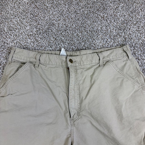 Carhartt Mens Tan Canvas Work Shorts Khaki Utility Carpenter 40 - Picture 2 of 11
